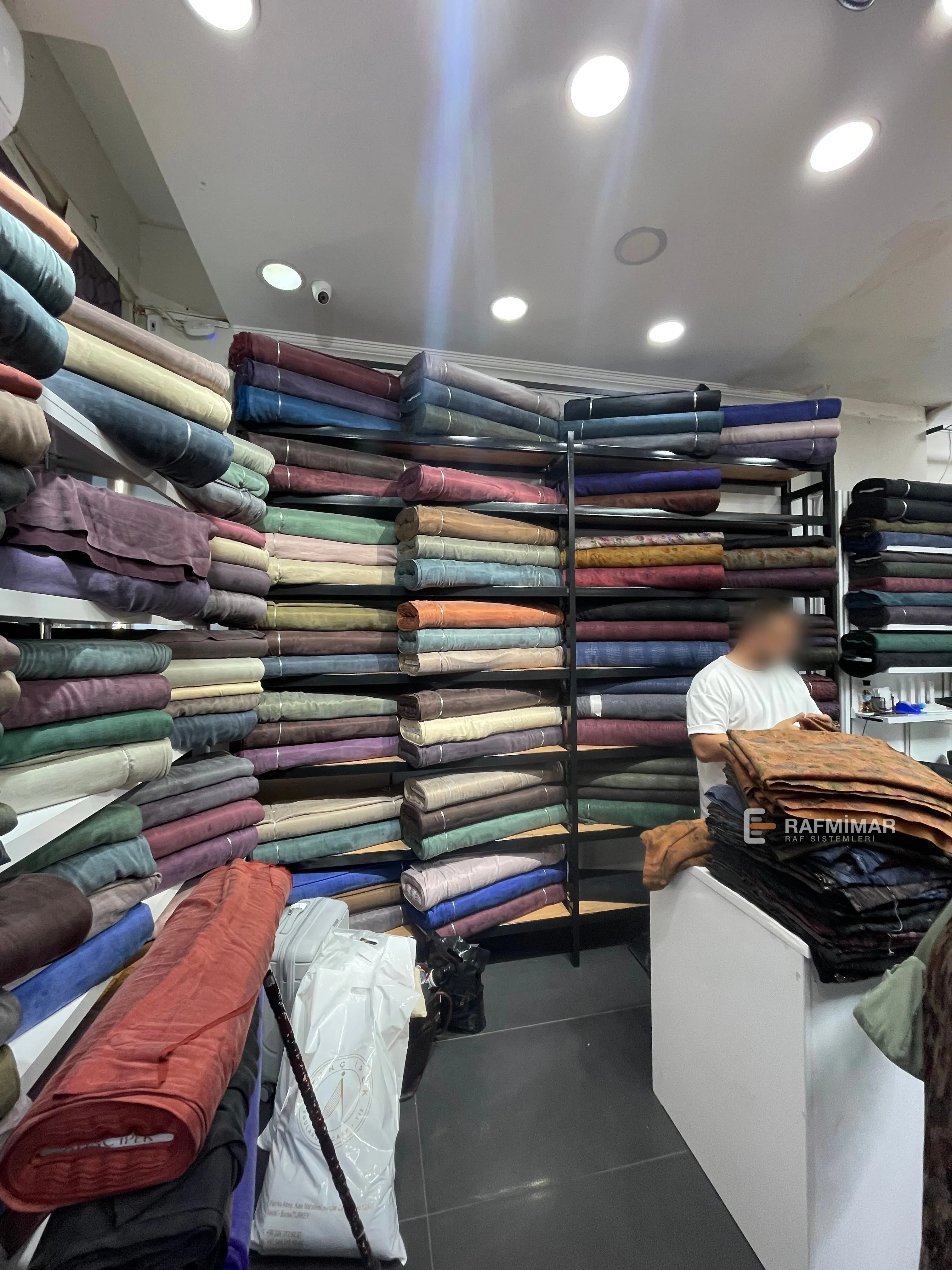 Mağaza rack rafı köşe düzeni