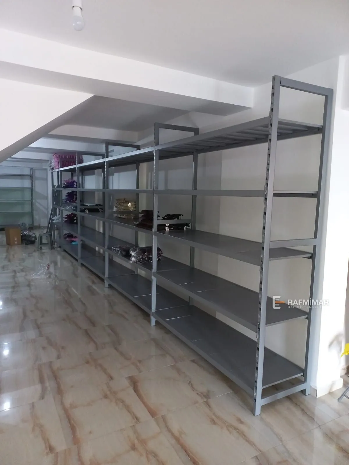 Rack sistem tekstil aksesuar depo rafı